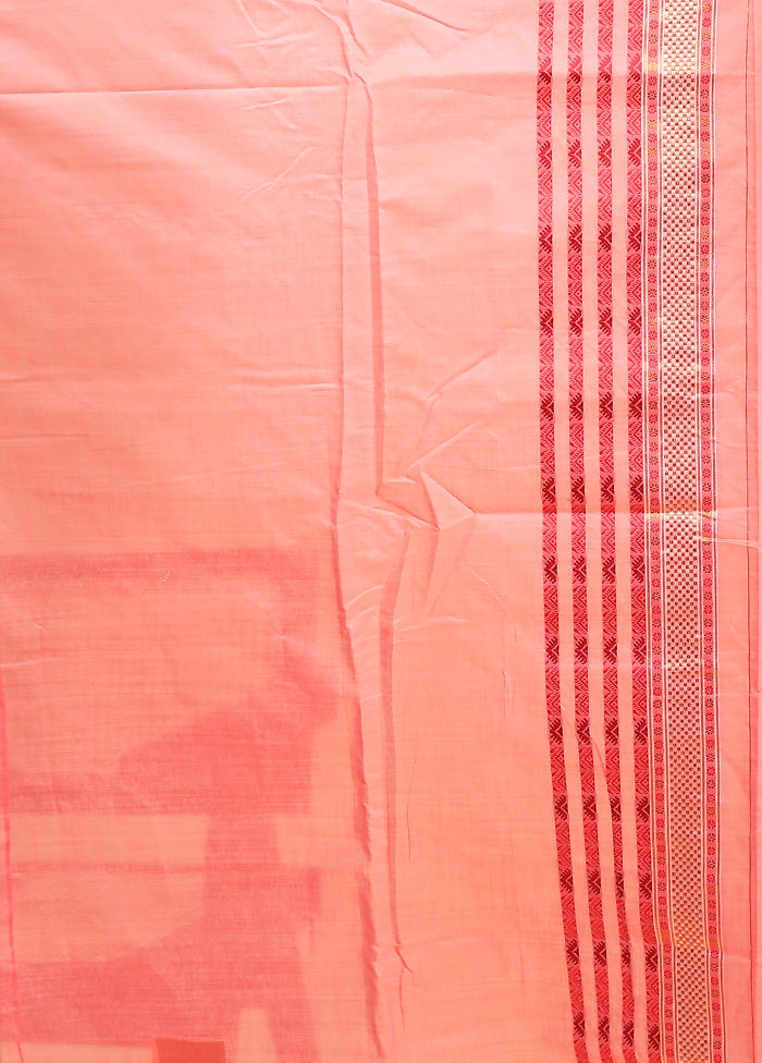 Pink Assam Silk Saree With Blouse Piece