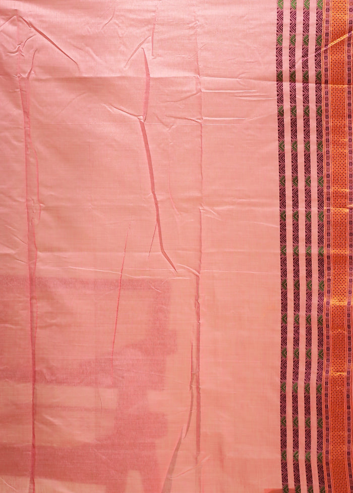 Pink Assam Silk Saree With Blouse Piece