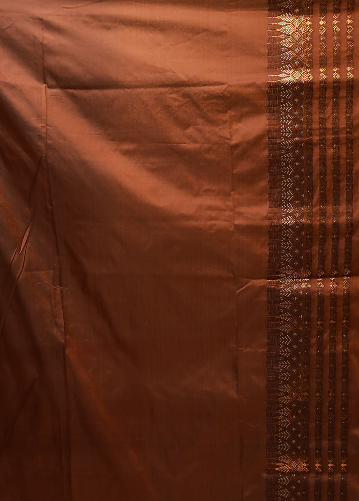 Brown Assam Silk Saree With Blouse Piece