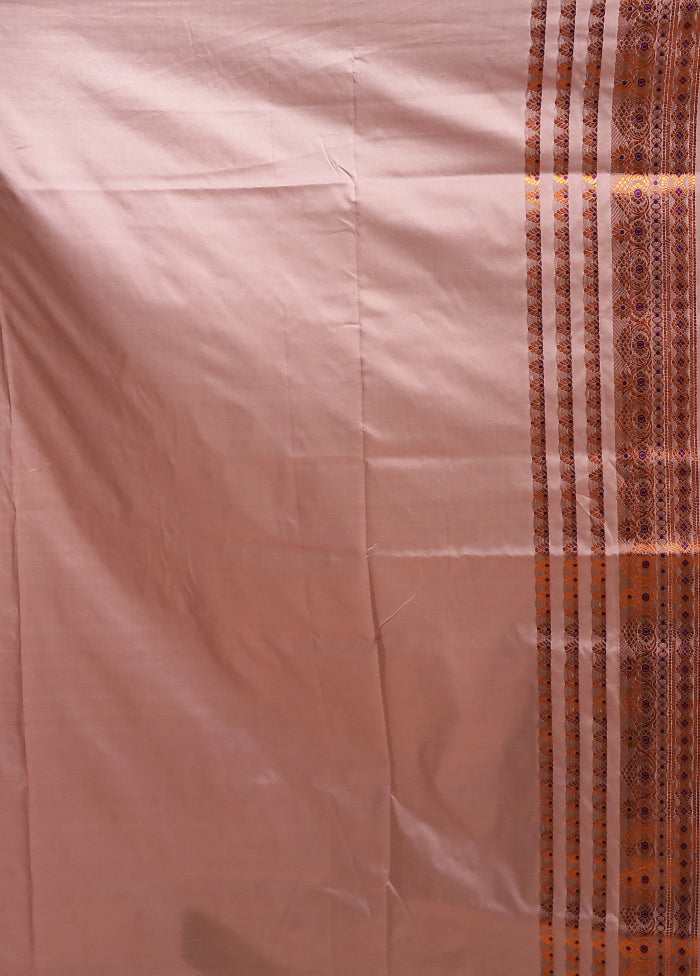 Purple Assam Silk Saree With Blouse Piece