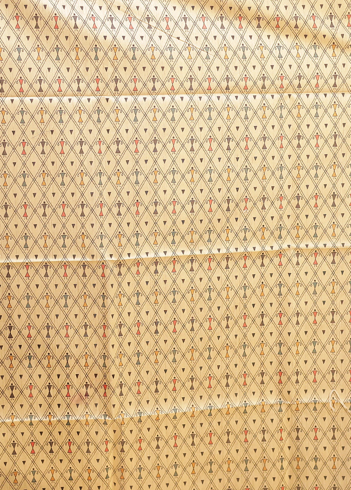 Rust Tussar Silk Saree With Blouse Piece
