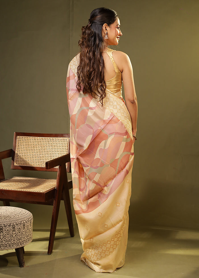 Multicolor Tussar Silk Saree With Blouse Piece