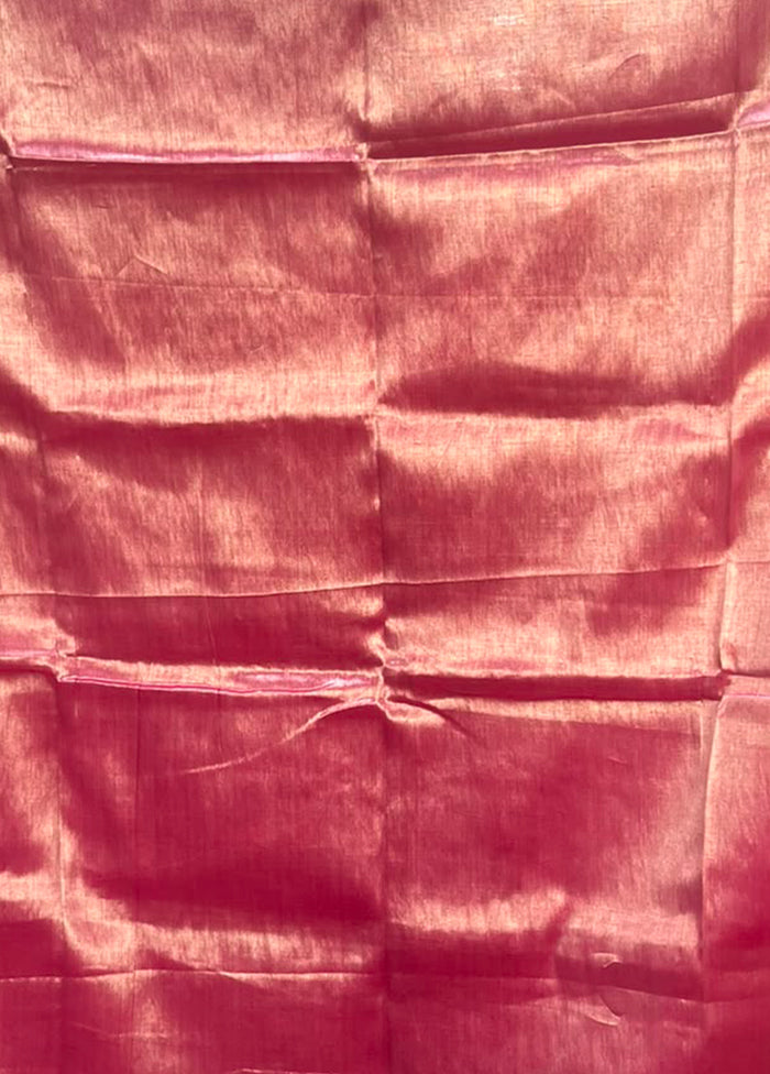 Pink Tissue Silk Saree With Blouse Piece