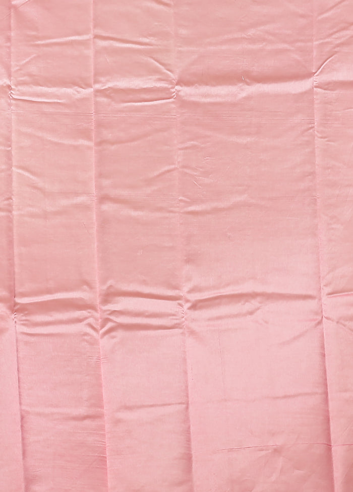 Pink Dupion Silk Saree With Blouse Piece