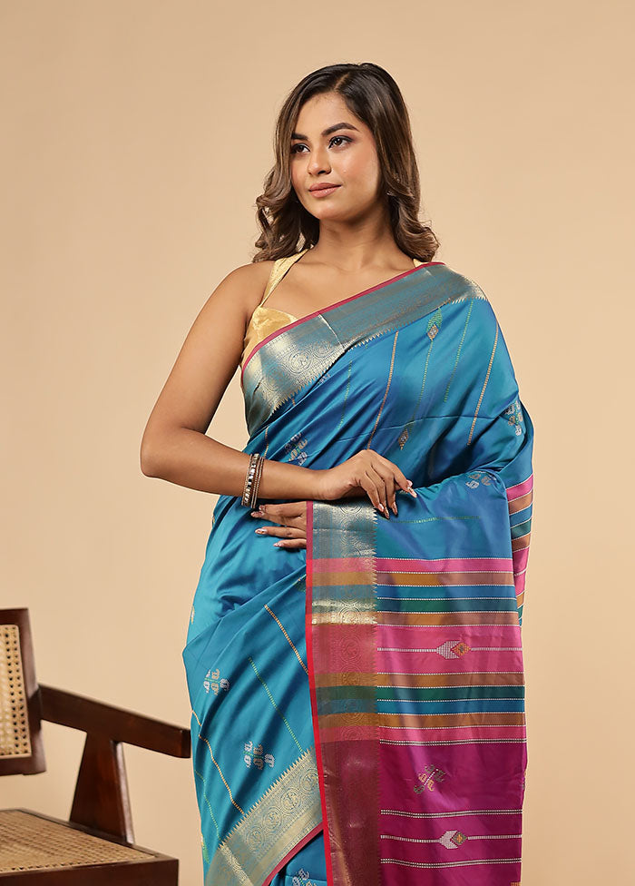 Multicolor Kalakethra Saree With Blouse Piece