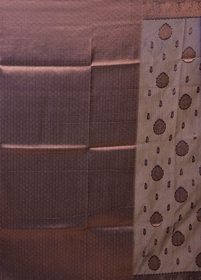 Blue Dupion Silk Saree With Blouse Piece