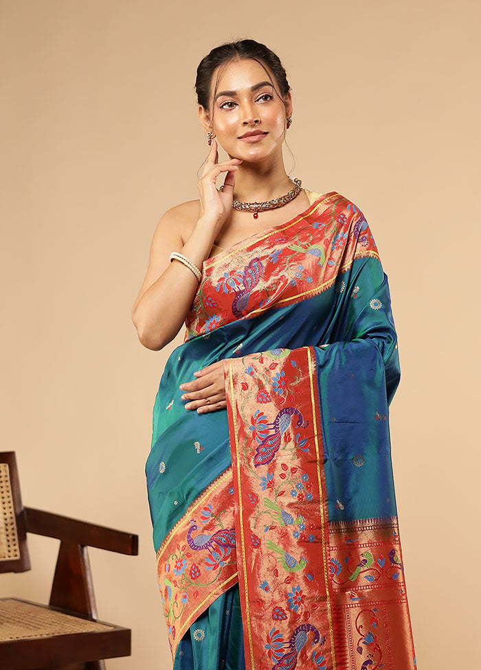 Green Kanjivaram Silk Saree With Blouse Piece