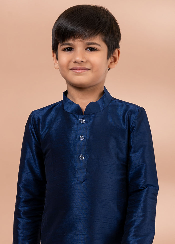 Blue Dupion Silk Kurta & Pajama Set