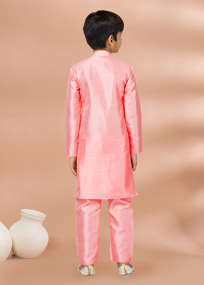 Orange Dupion Silk Kurta & Pajama Set