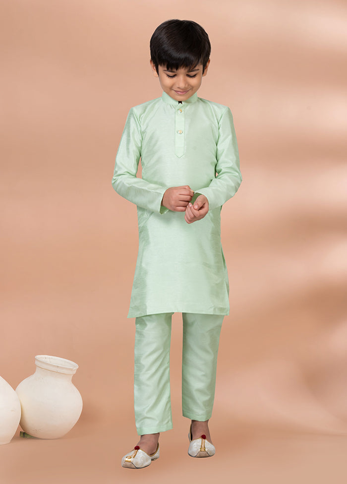 Green Dupion Silk Kurta & Pajama Set