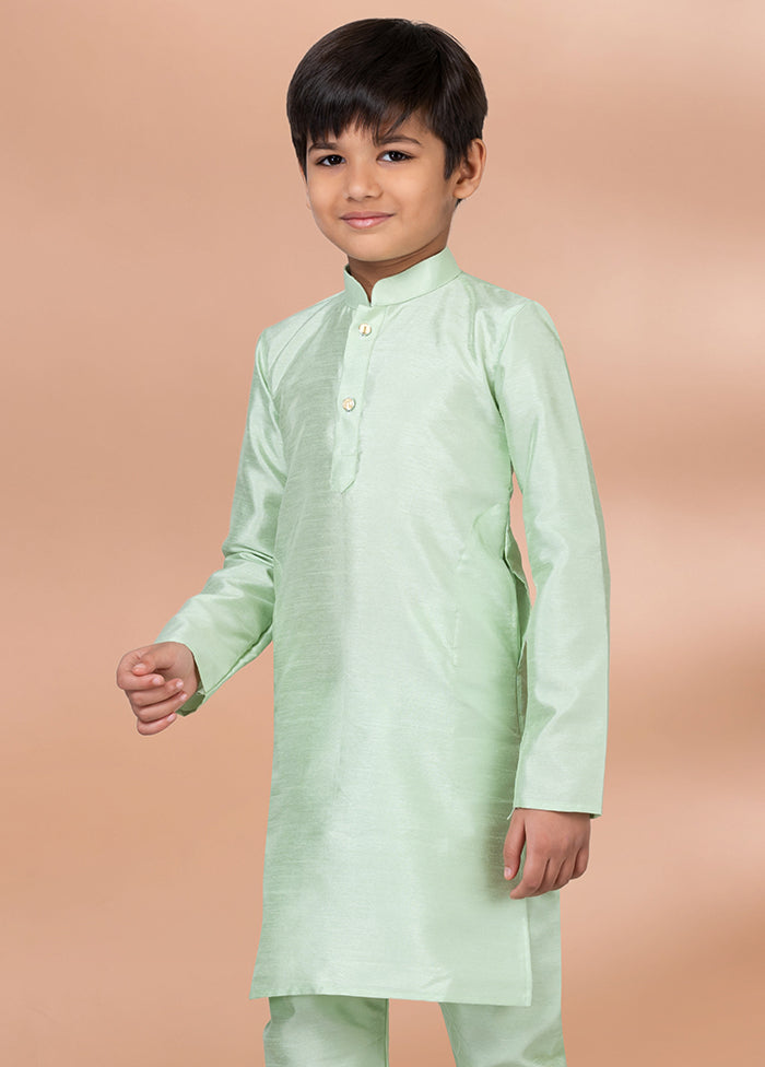 Green Dupion Silk Kurta & Pajama Set
