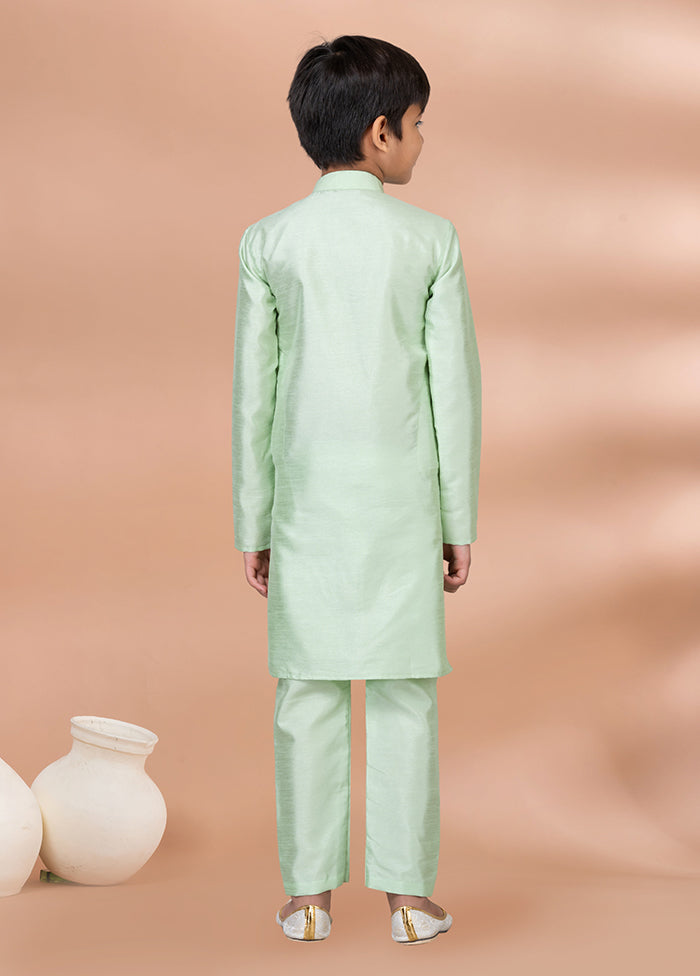 Green Dupion Silk Kurta & Pajama Set