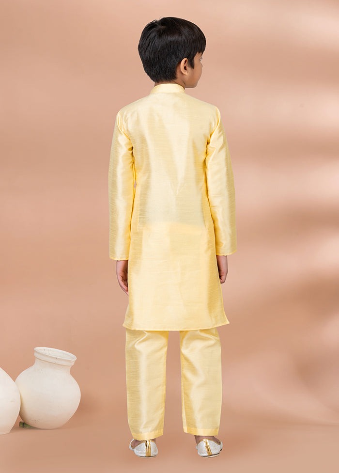 Yellow Dupion Silk Kurta & Pajama Set