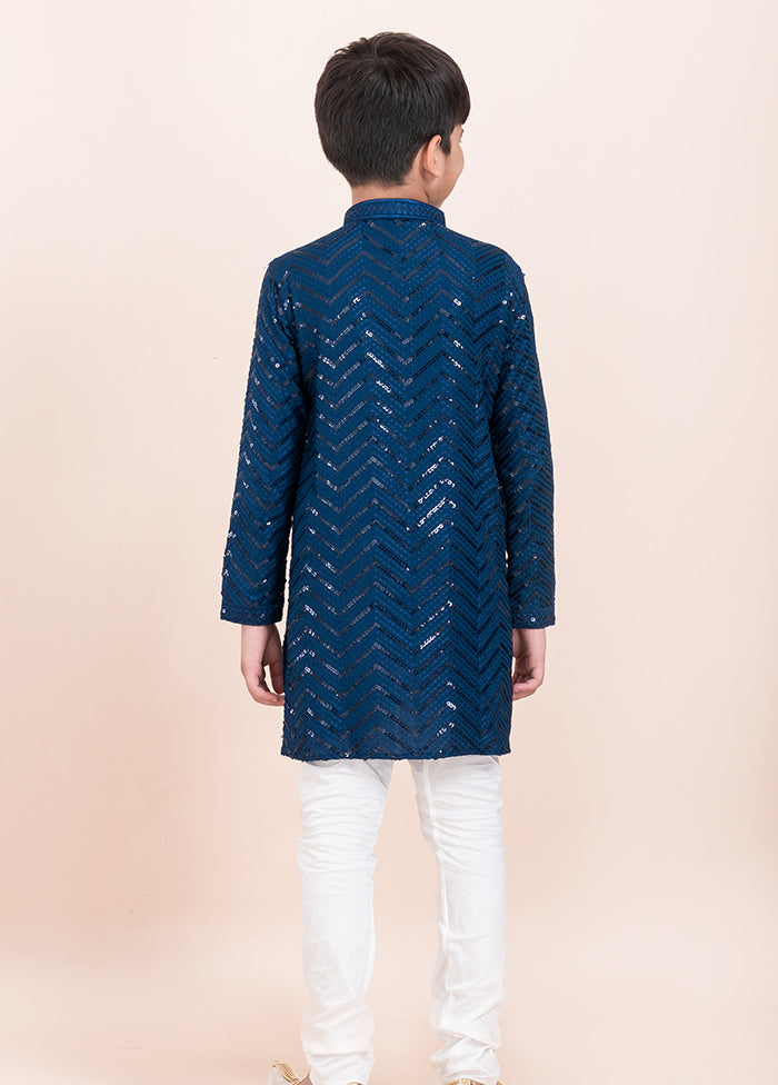 Blue Viscose Kurta & Pajama Set
