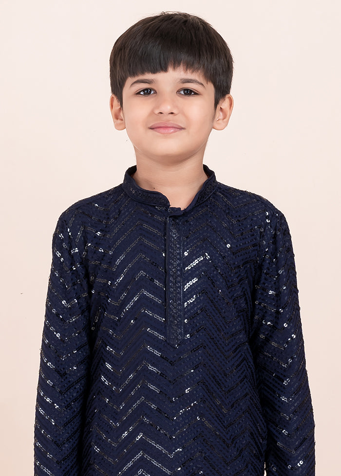 Blue Viscose Kurta & Pajama Set