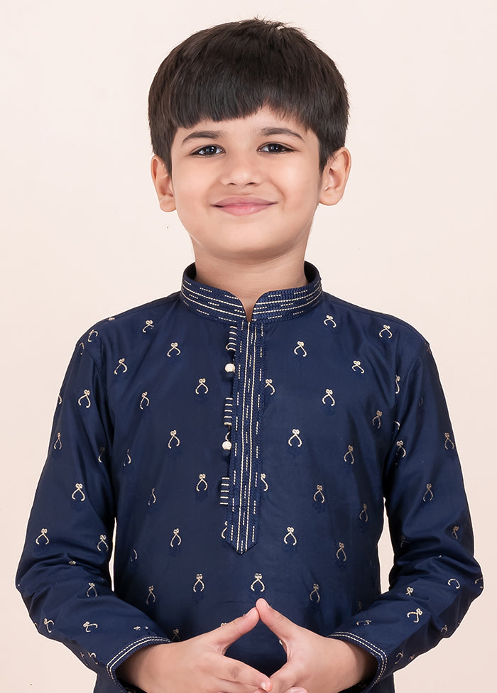 Blue Cotton Kurta & Pajama Set