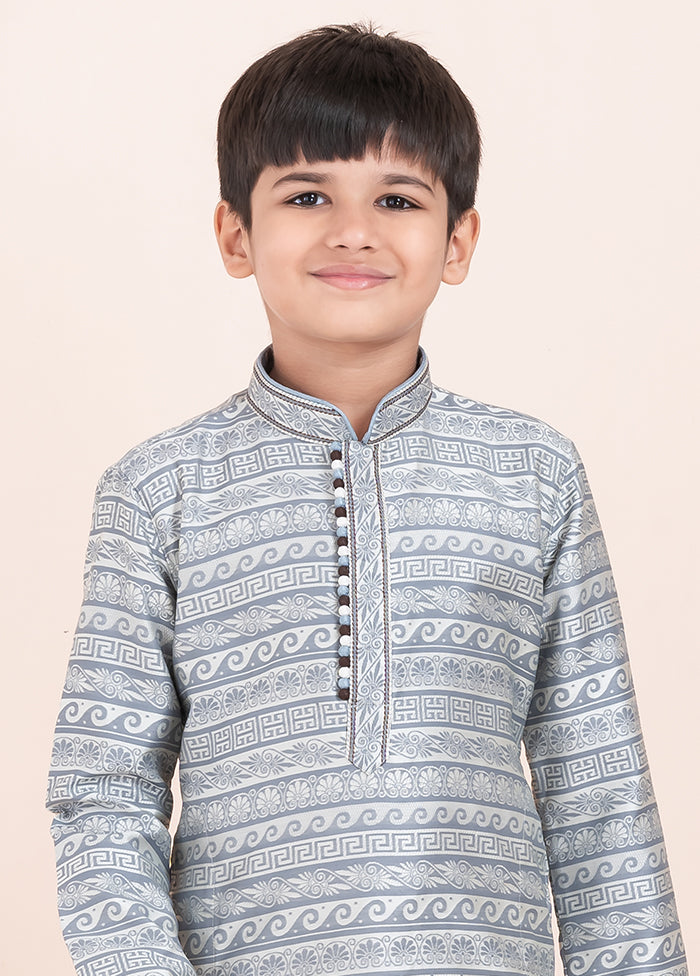 Grey Silk Kurta & Pajama Set