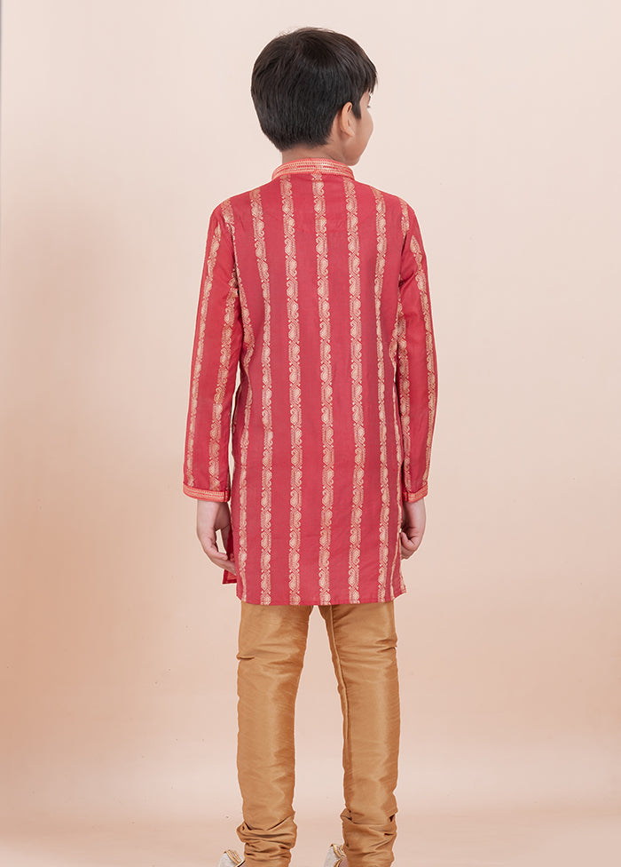 Red Cotton Kurta & Pajama Set