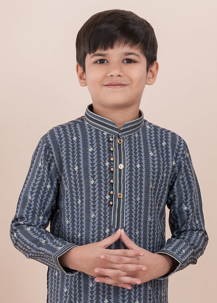 Grey Cotton Kurta & Pajama Set