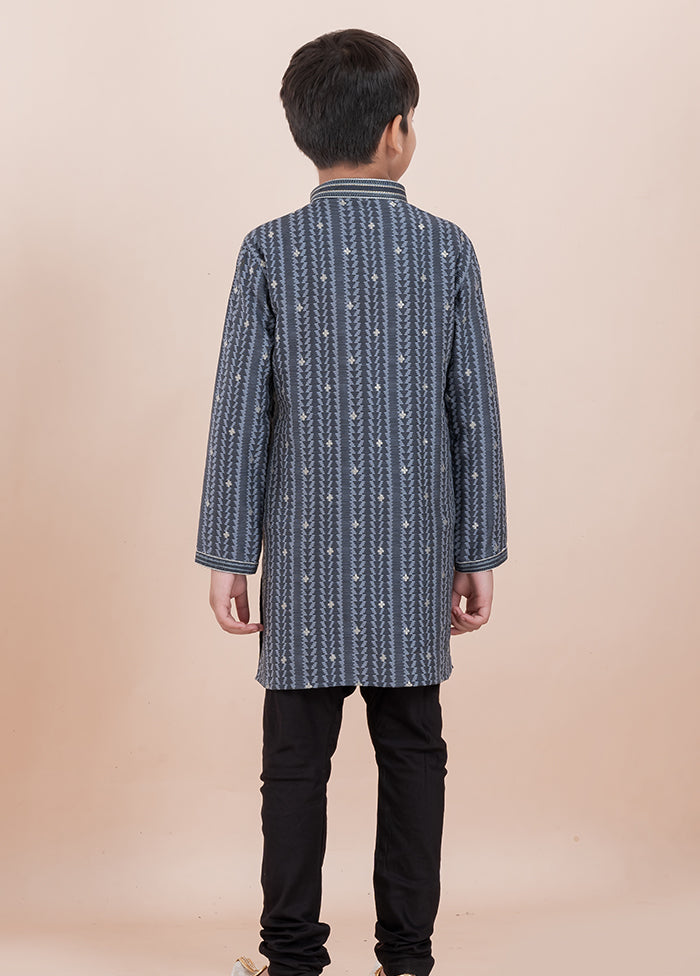 Grey Cotton Kurta & Pajama Set