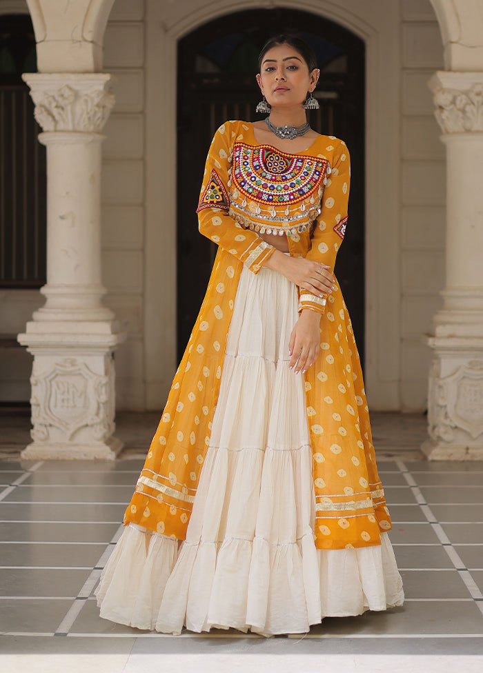 cotton lehenga dress Cream Cotton Lehenga Set