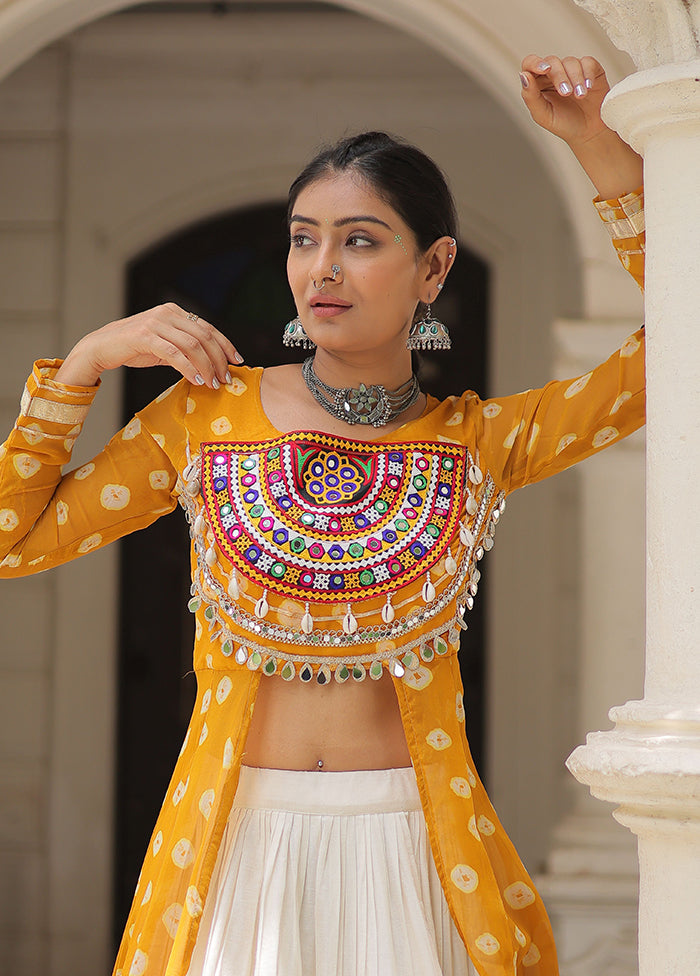 Cream Cotton Lehenga Set
