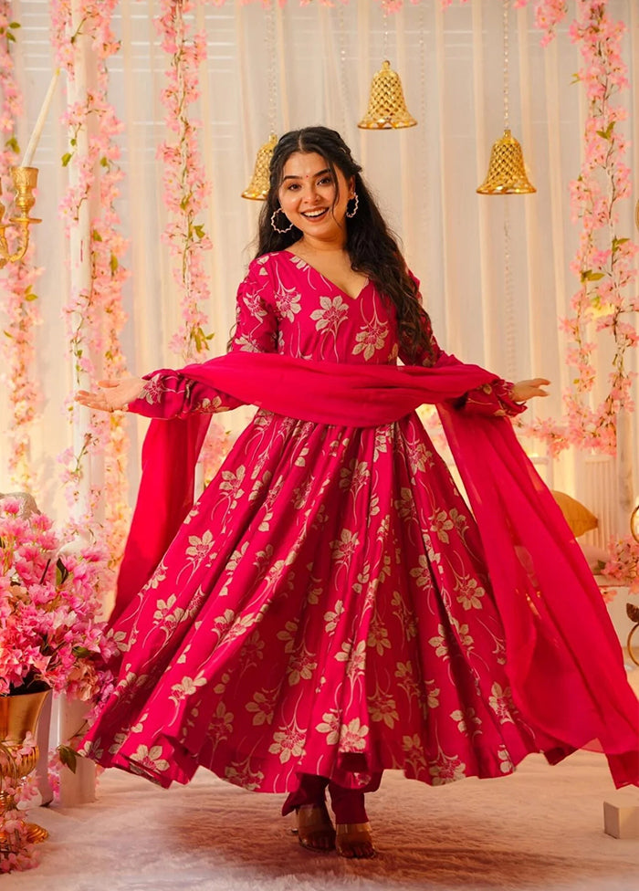 3 Pc Pink Silk Suit Set