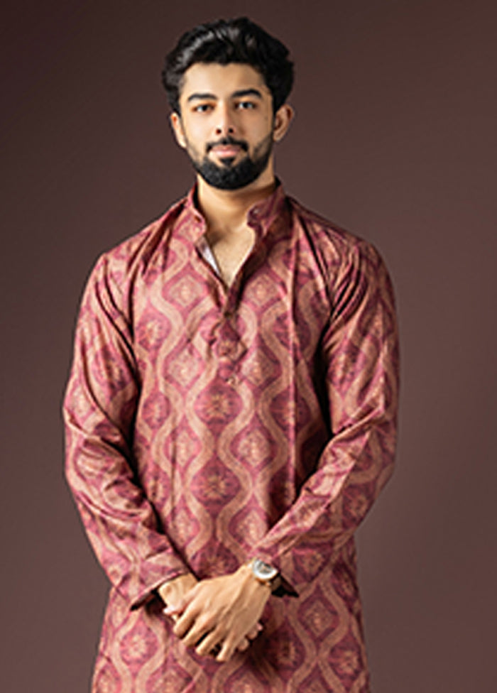 Deepmala Jodi – Pink Cotton Saree & Maroon Cotton Kurta Set