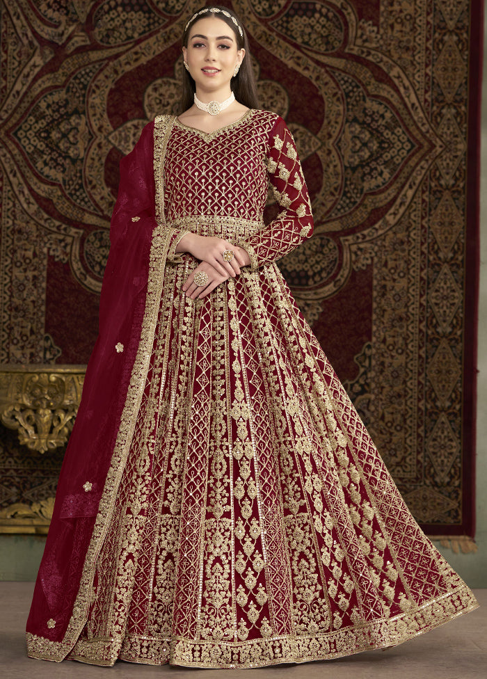 maroon and gold indian dress Sale of Indian Dresses above 20%| KALKI Fashion USA