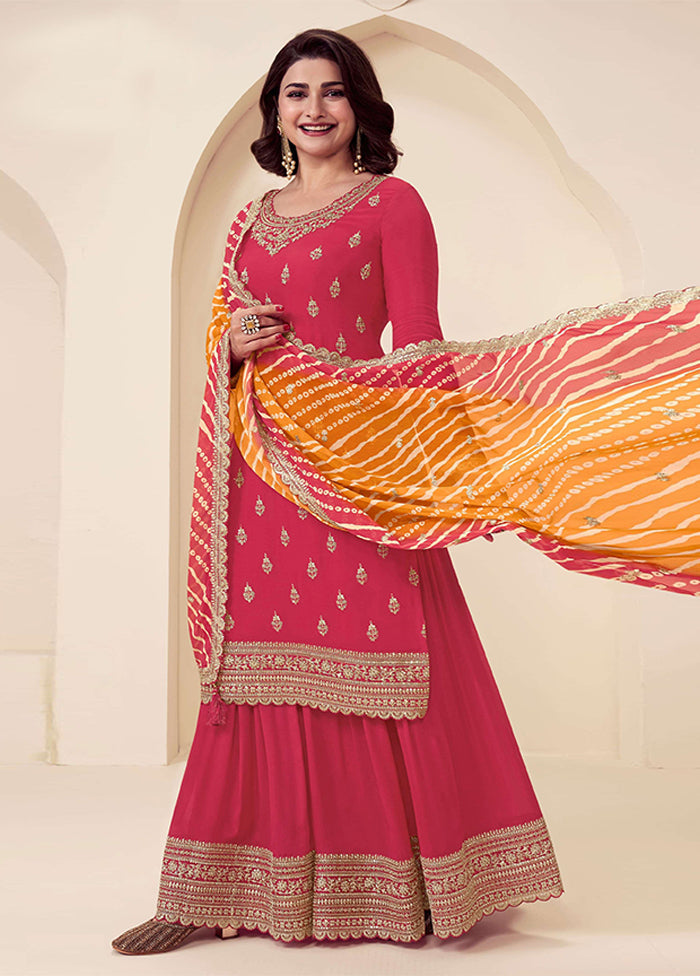 3 Pc Red Silk Suit Set
