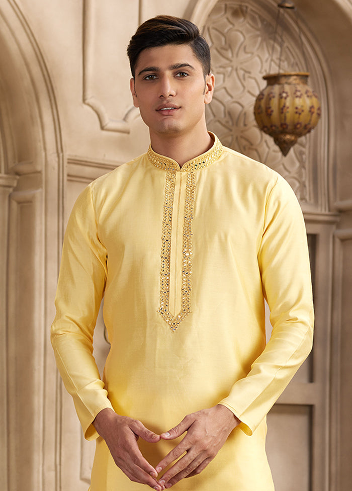 Yellow Silk Kurta & Pajama Set