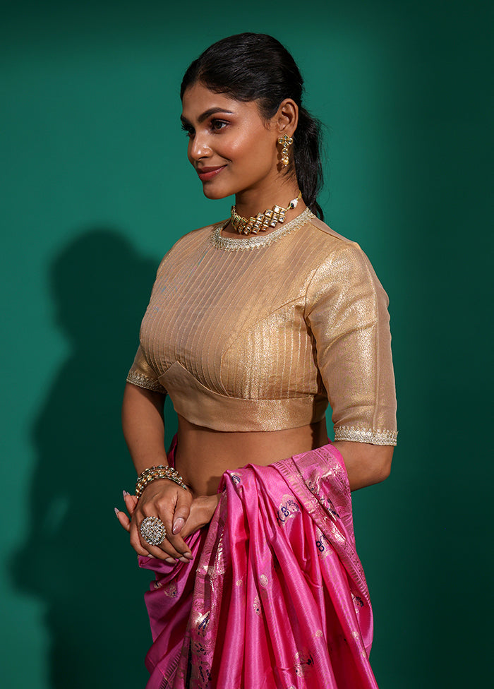 Gold High Neck Designer Blouse