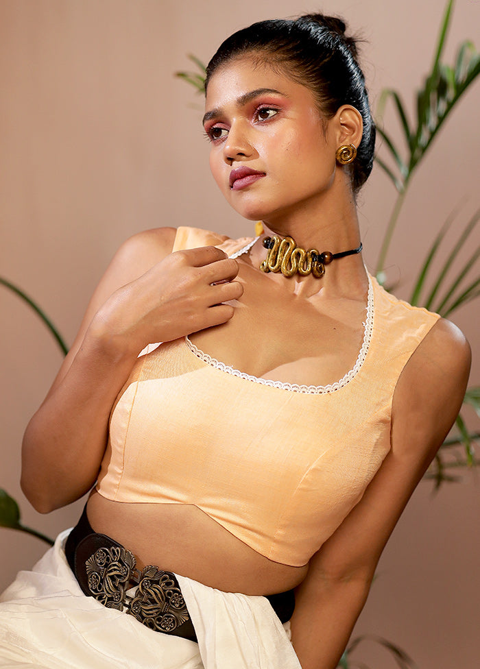 Peach Cotton Designer Blouse