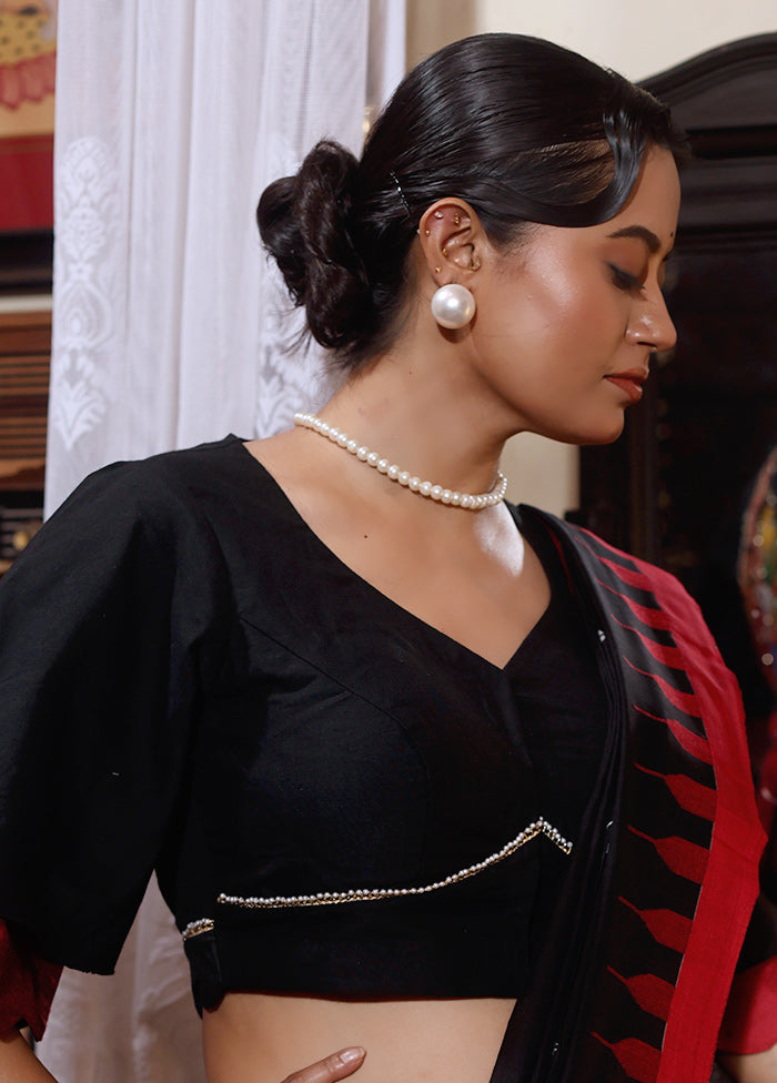 Black Sweetheart Neck Designer Blouse