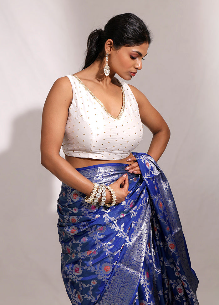 White V Neck Designer Blouse