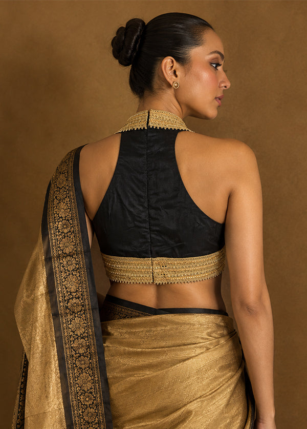 Black Designer Neck Designer Blouse