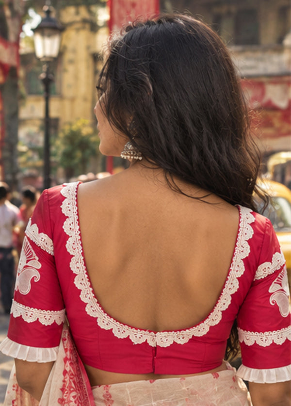 Rani Pink Sweetheart Neck Designer Blouse