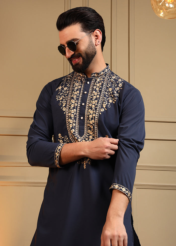 Blue Silk Kurta & Pajama Set