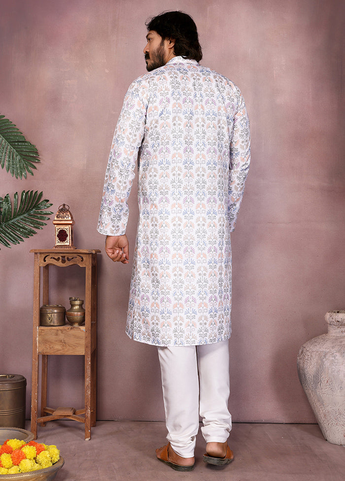 White Cotton Kurta & Pajama Set