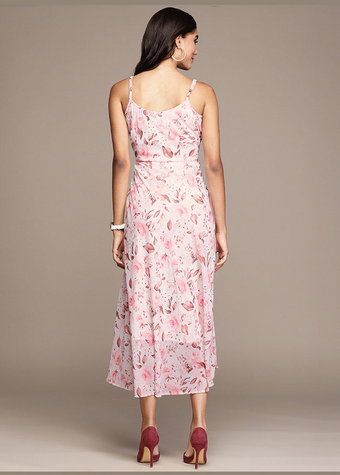 Light Pink Readymade Georgette Indian Dress