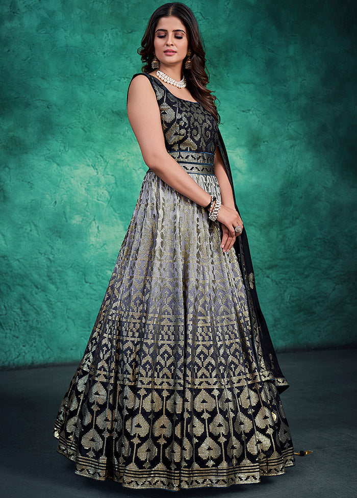 2 Pc Black Readymade Pure Georgette Gown VDKSH16062081 - Indian Silk House Agencies