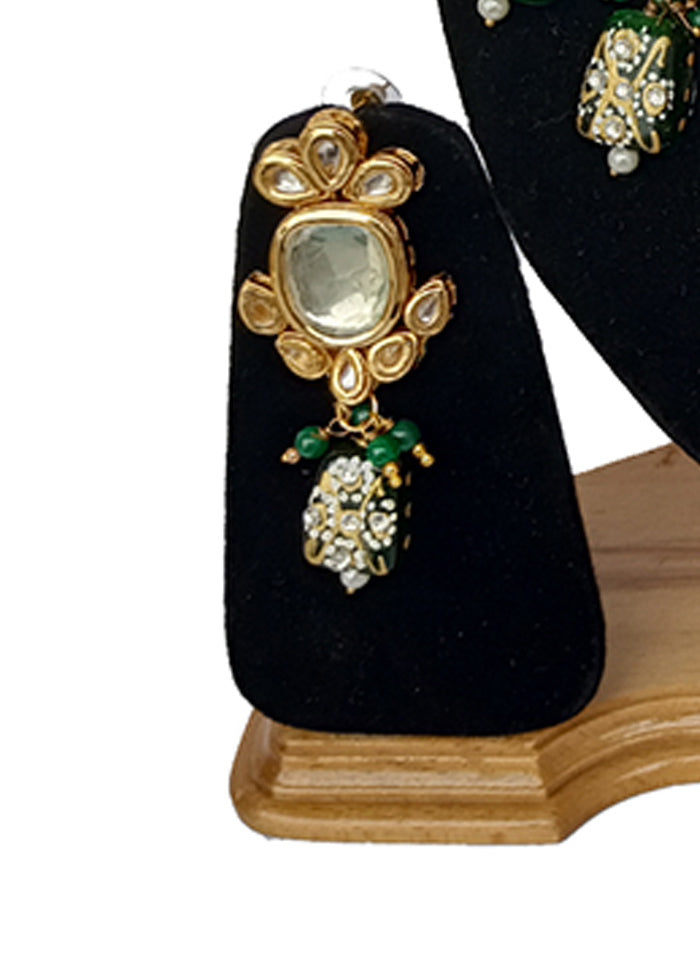 Emerald Green Kundan Jewellery Set With Mangtika - Indian Silk House Agencies