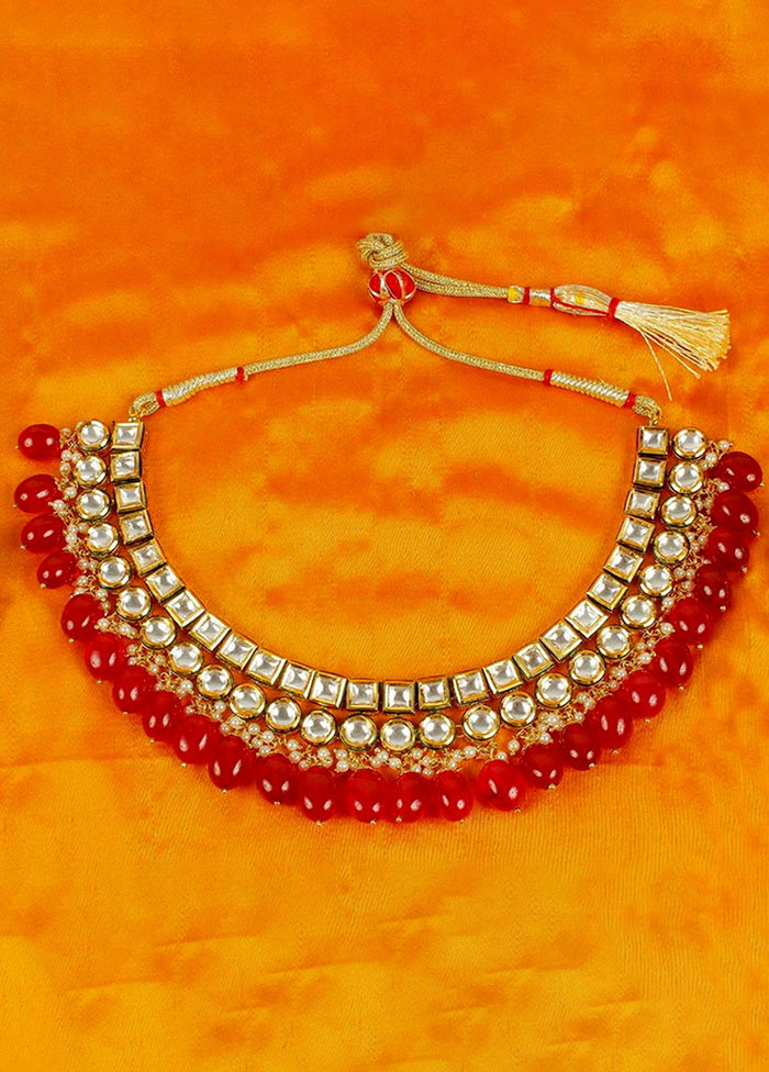 Hand Crafted Base Metal Alloy Gold Plated Kundan Stone Studded Jewellery Sets - Indian Silk House Agencies