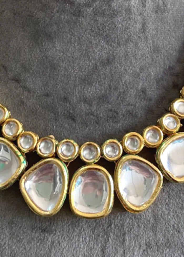 Golden Kundan Jewellery Set - Indian Silk House Agencies