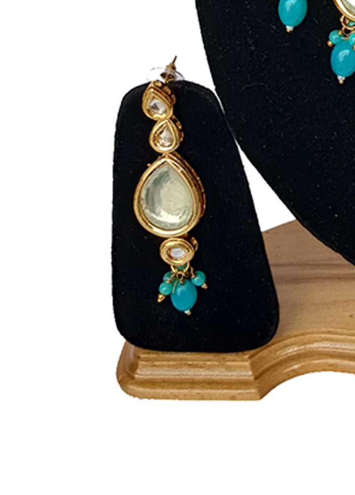 Blue Kundan Jewellery Set With Mangtika - Indian Silk House Agencies
