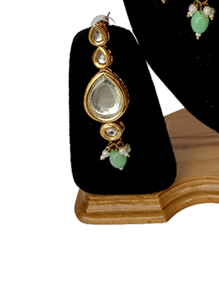 Light Green Kundan Jewellery Set With Mangtika - Indian Silk House Agencies
