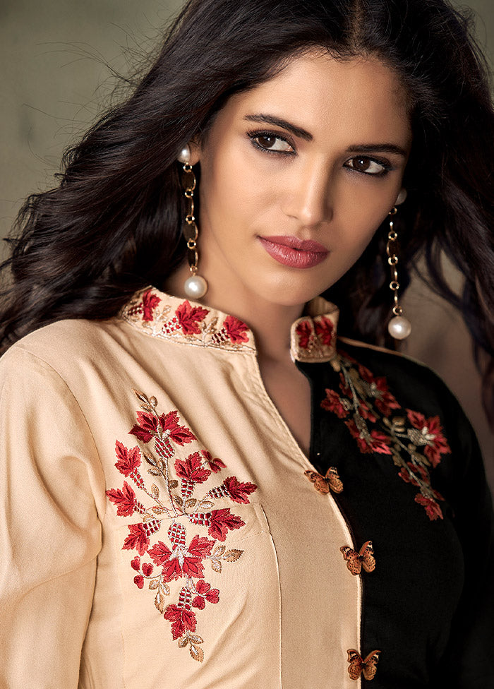 Peach Readymade Rayon Gown - Indian Silk House Agencies