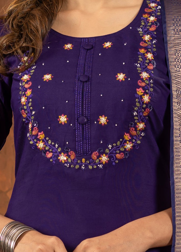 3 Pc Purple Silk Suit Set