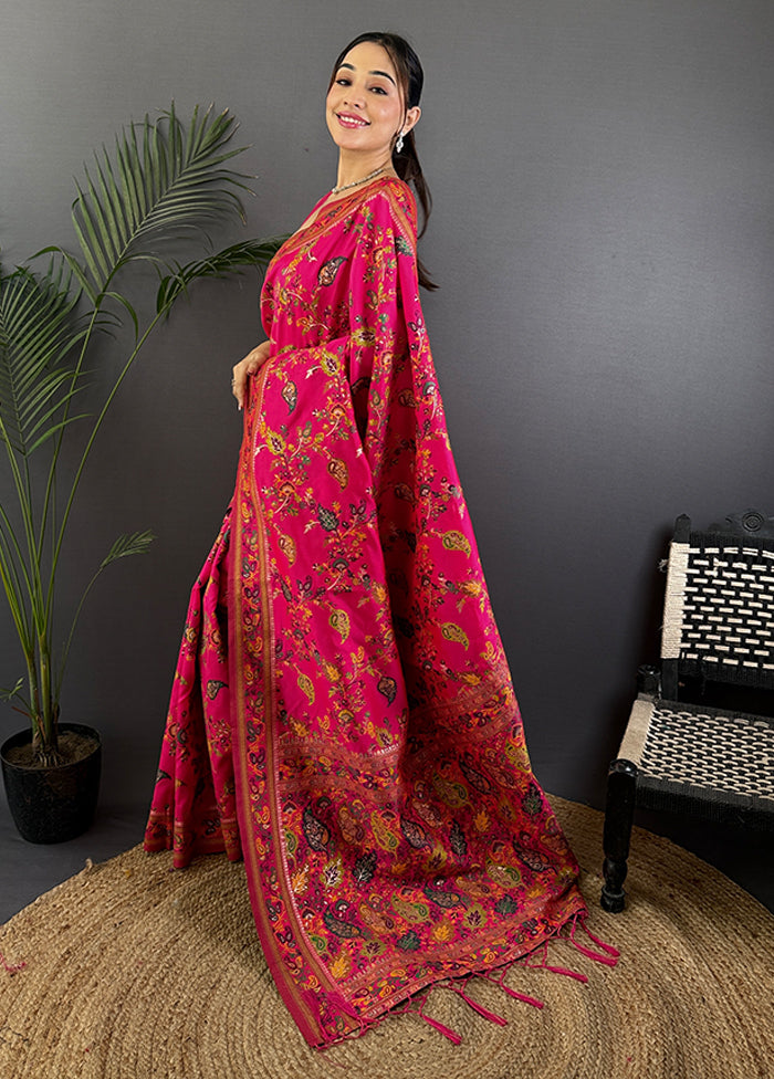Multicolor Spun Silk Saree With Blouse Piece