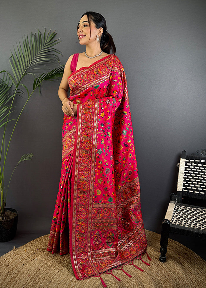 Multicolor Spun Silk Saree With Blouse Piece